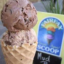 double scoop of ice cream in a waffle cone from Fairfax Scoop