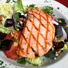 plate of grilled salmon from Fradelizo's restaurant of Fairfax